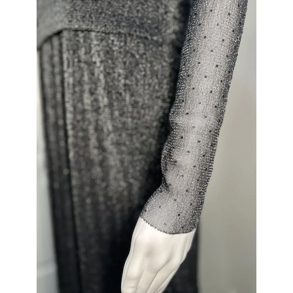 Soaked in luxury Sz.M Metallic Silver Black NWT Suitable For All Holiday Events - Picture 5 of 16